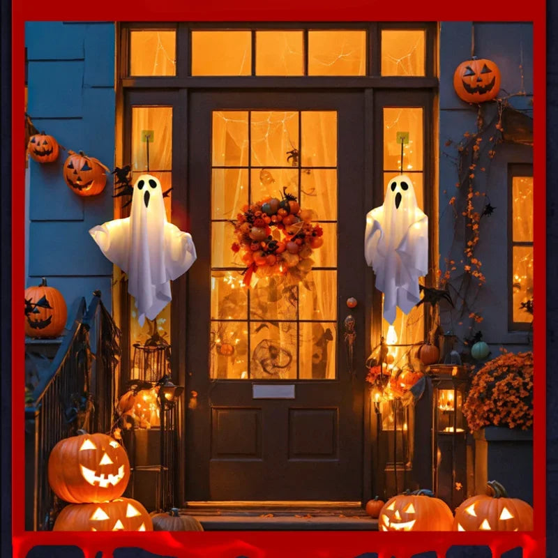 2026 LED Glow Ghost Party Halloween Decoration for Home Indoor Outdoor Haunted House Bar Hanging Horror Props with Lights