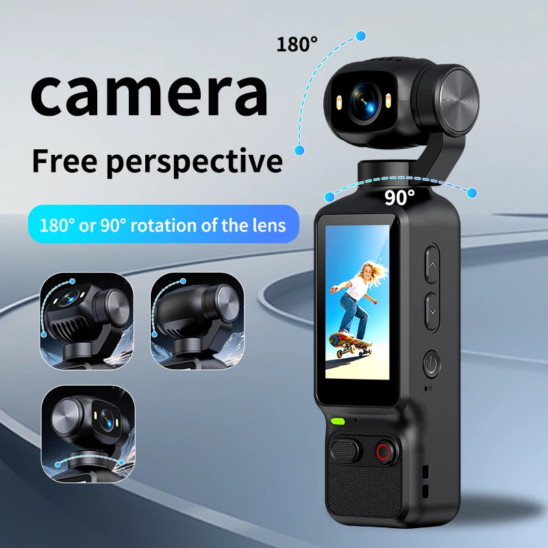 HD Vlogging Camera 180 Degree Rotatable for Vlog YouTube Video Recording Entry Portable Anti-Shake Action Camera for Gift