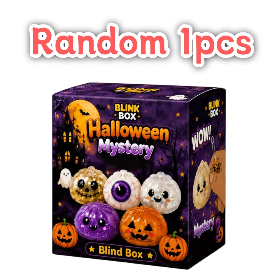 Halloween Theme Blind Box Dumpling Squishy Stress Ball Soft Pinch ASMR Sensory Stress Relief Toys Squeeze Release Anxiety Gift