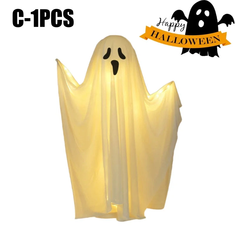 85/165CM Life-Size Scary Standing Ghost Glow-in-the-Dark Outdoor Halloween Decoration for Front Door Garden Haunted House