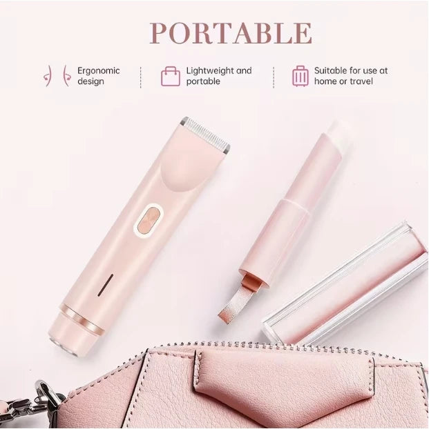 Women's Bikini Trimmer, Dual Head Ladies Hair Removal Trimmer With Ceramic Blades And Type-C Charging Port, Suitable For Women's Intimate Area, Underarms, Legs, Arms And Face