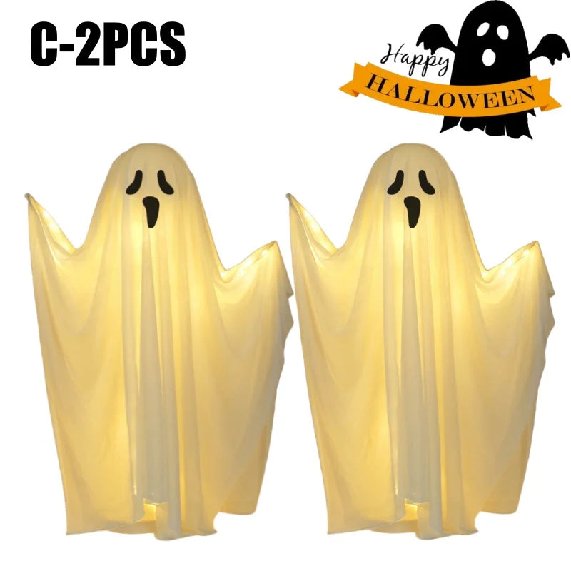 85/165CM Life-Size Scary Standing Ghost Glow-in-the-Dark Outdoor Halloween Decoration for Front Door Garden Haunted House