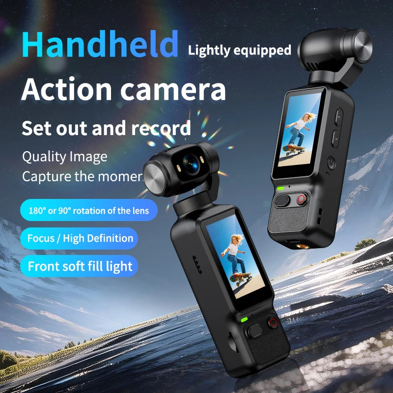 HD Vlogging Camera 180 Degree Rotatable for Vlog YouTube Video Recording Entry Portable Anti-Shake Action Camera for Gift