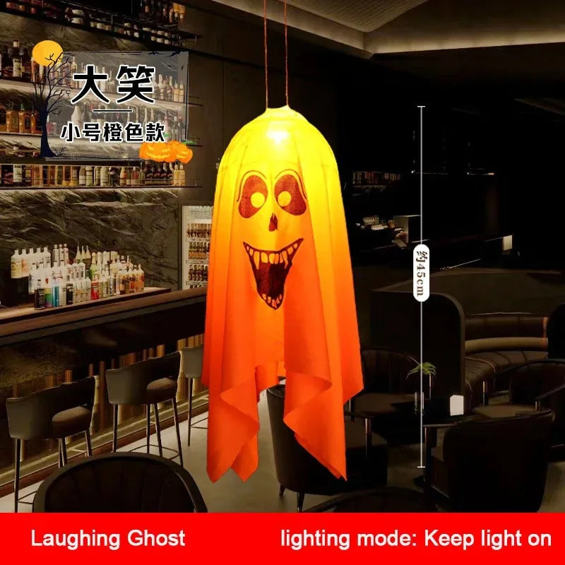 2026 LED Glow Ghost Party Halloween Decoration for Home Indoor Outdoor Haunted House Bar Hanging Horror Props with Lights