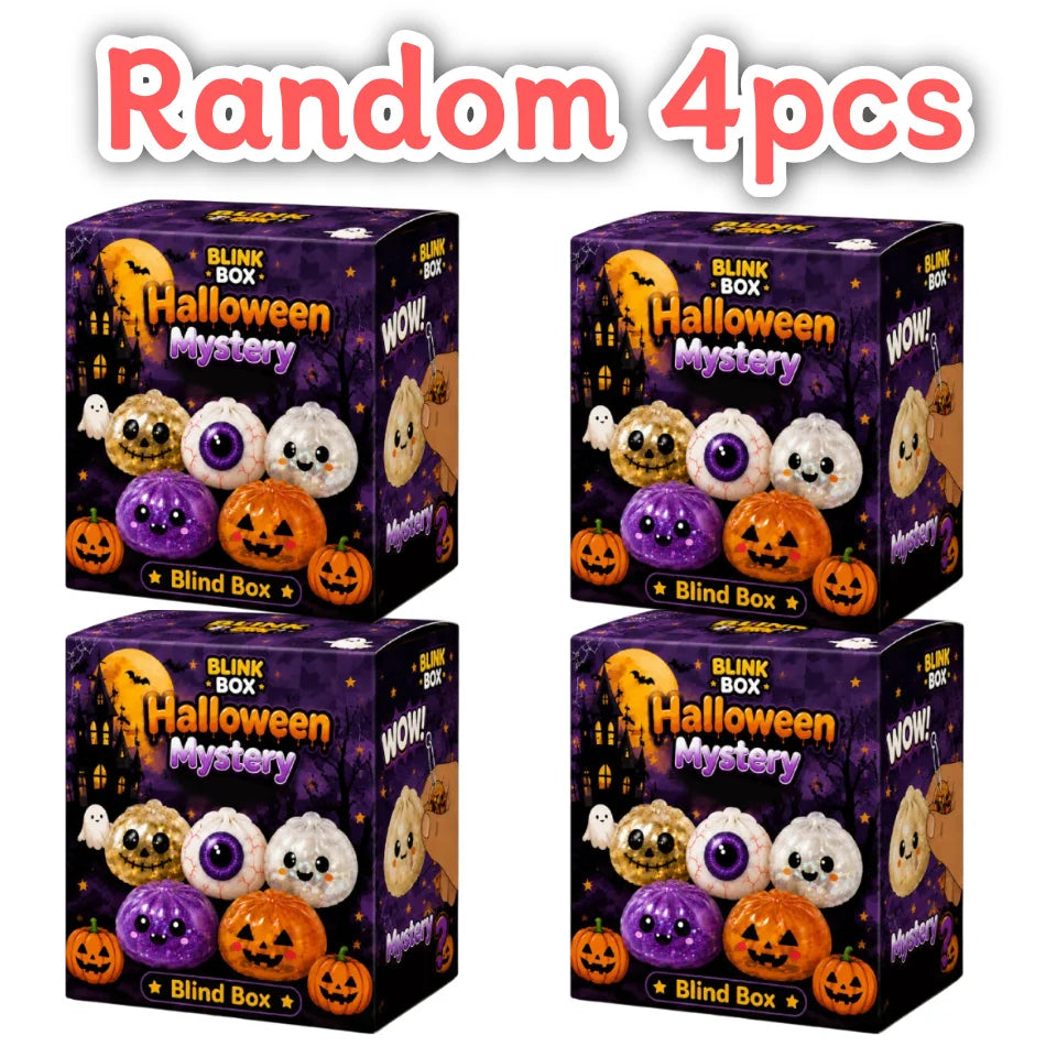 Halloween Theme Blind Box Dumpling Squishy Stress Ball Soft Pinch ASMR Sensory Stress Relief Toys Squeeze Release Anxiety Gift