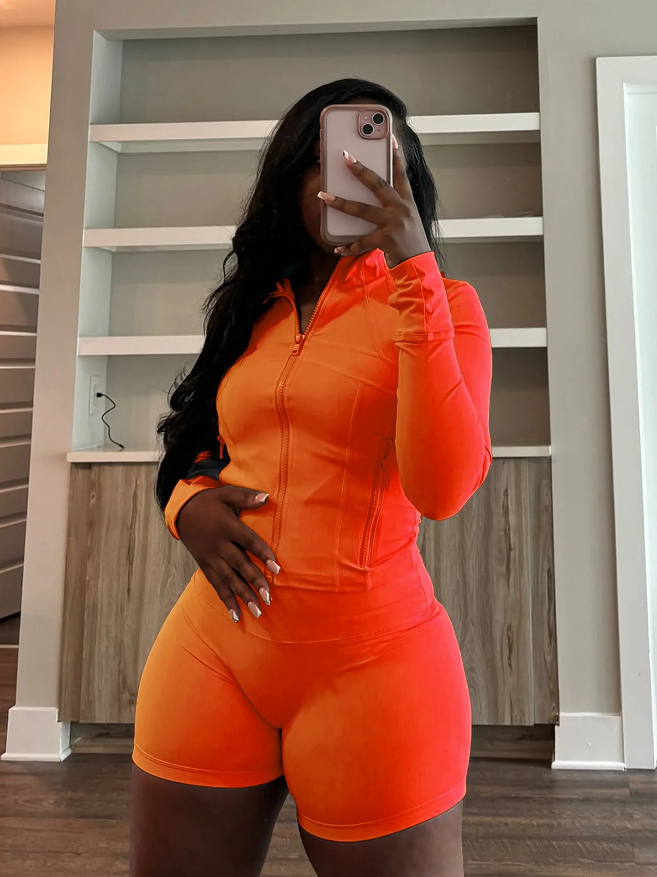 Fall Siold Bodycon Zipper Crop Top Women Tracksuits Sets+Trousers Women Black Gray 2 Two Pieces Matching Leggings Shorts Suits