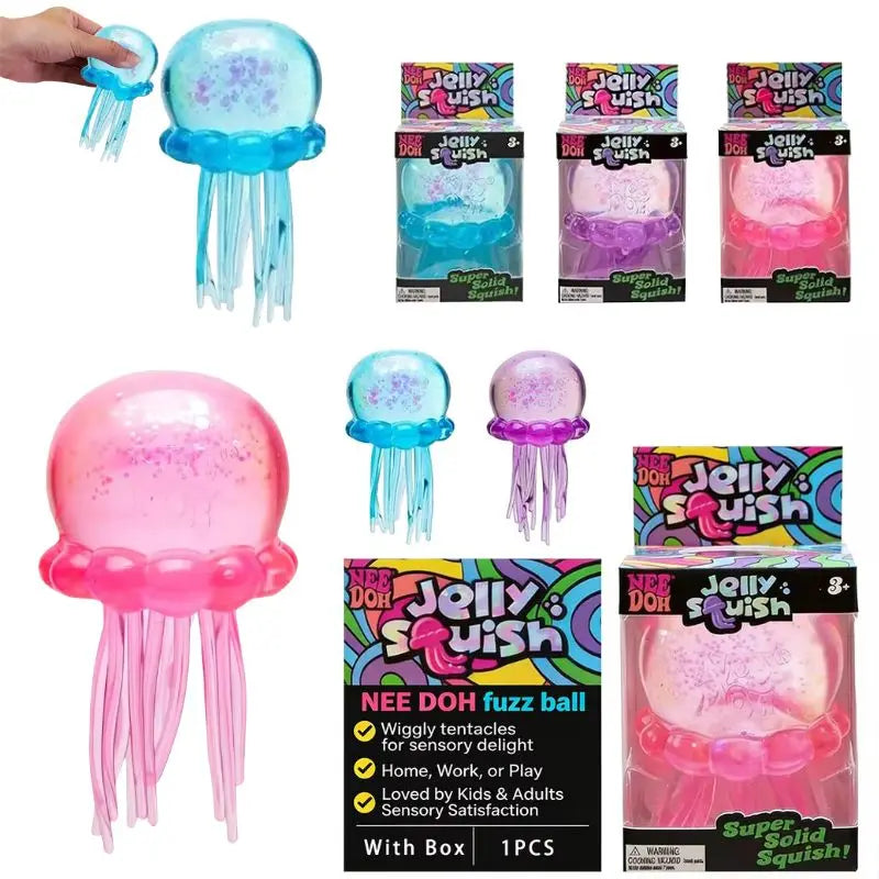 Nee Doh Schylling Jellyfish Squishy Blind Box Random Color Soft Squeeze Sensory Toy Cute Stress Relief Relaxing Toy
