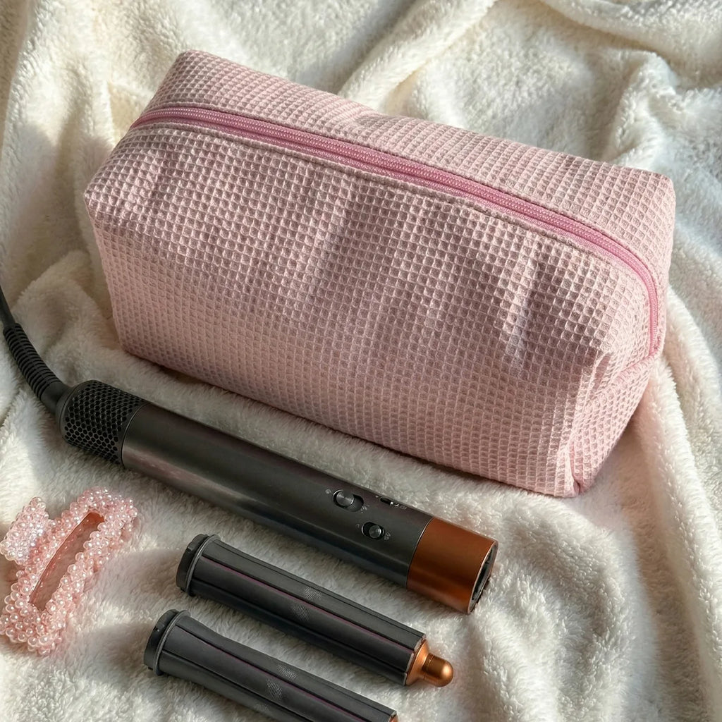 Large Capacity Cotton Added Makeup Bag Portable Hair Styling Tool Organizer with Zipper Korean Multifunctional Cosmetic Bags