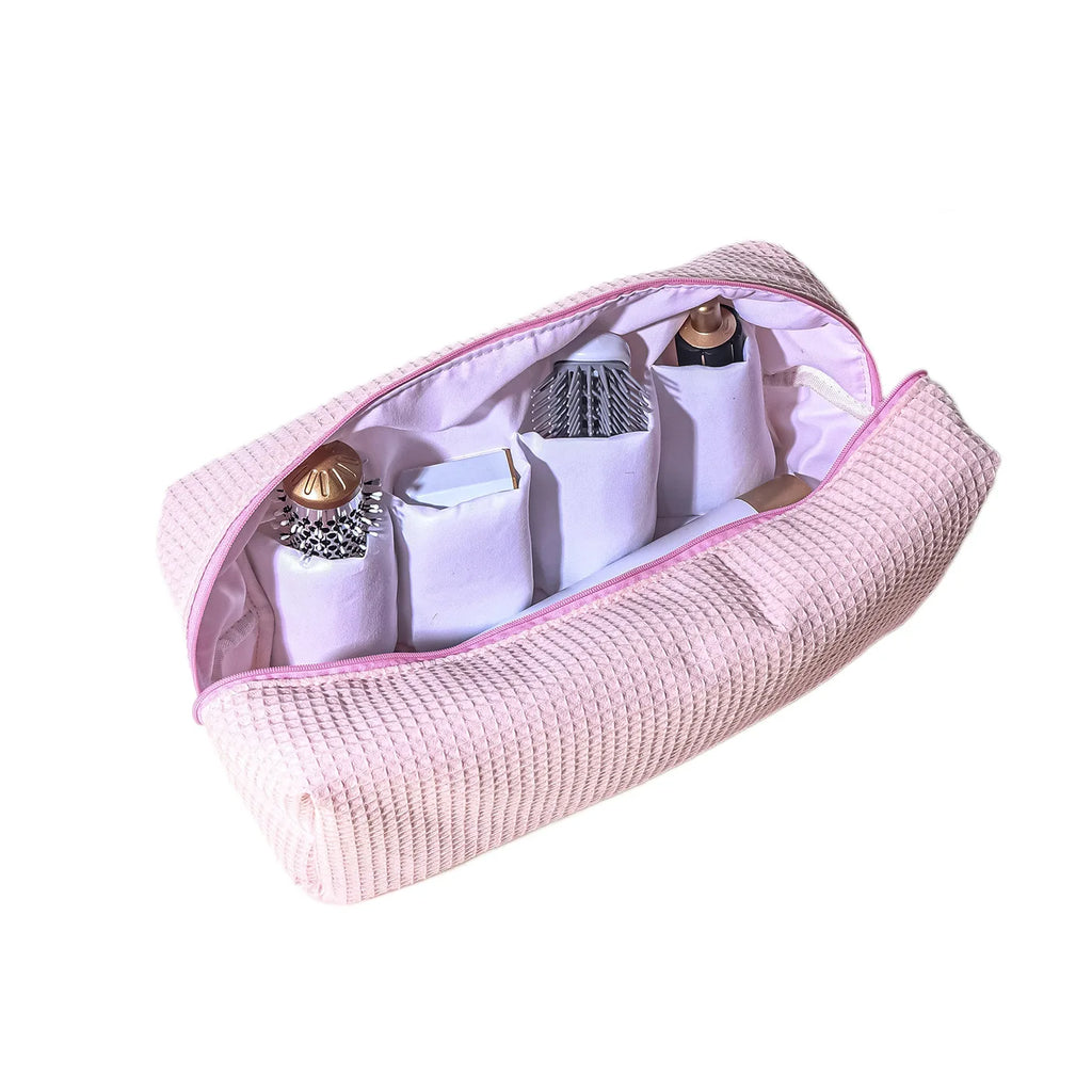 Large Capacity Cotton Added Makeup Bag Portable Hair Styling Tool Organizer with Zipper Korean Multifunctional Cosmetic Bags