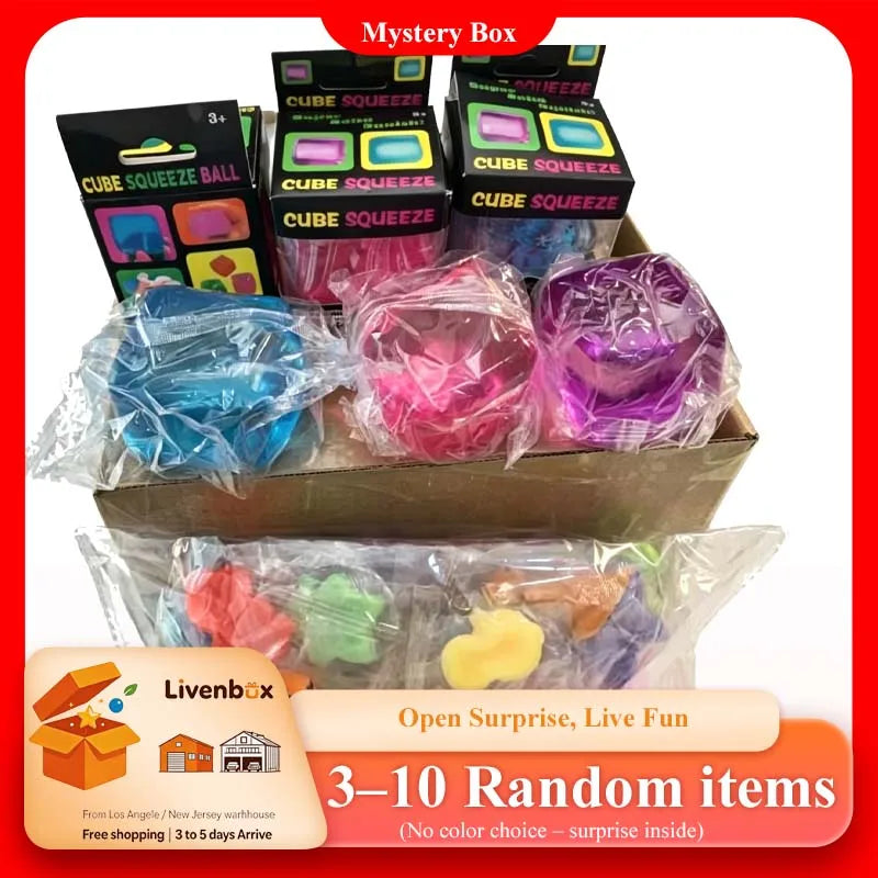 Random Sensory Fidget Stress Relief Squeeze Blind Box Soft Slow Rising Squishies Stretchy Pinch Ball Calming Anxiety Gift Desk Decor for Kids and Adults