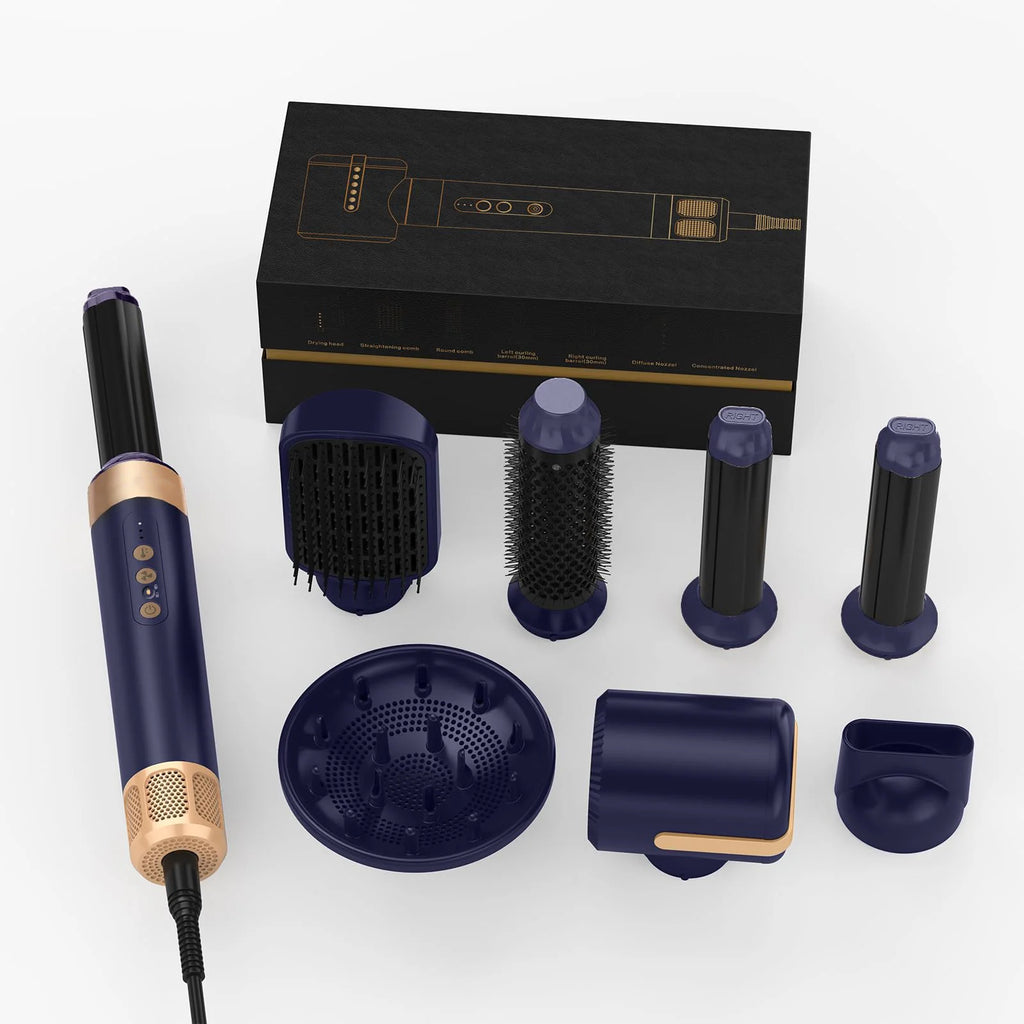 UKLISS Hair Dryer Brush 7 in 1, Air Styler Set with Curling Iron, Round Brush, Straightener for Women