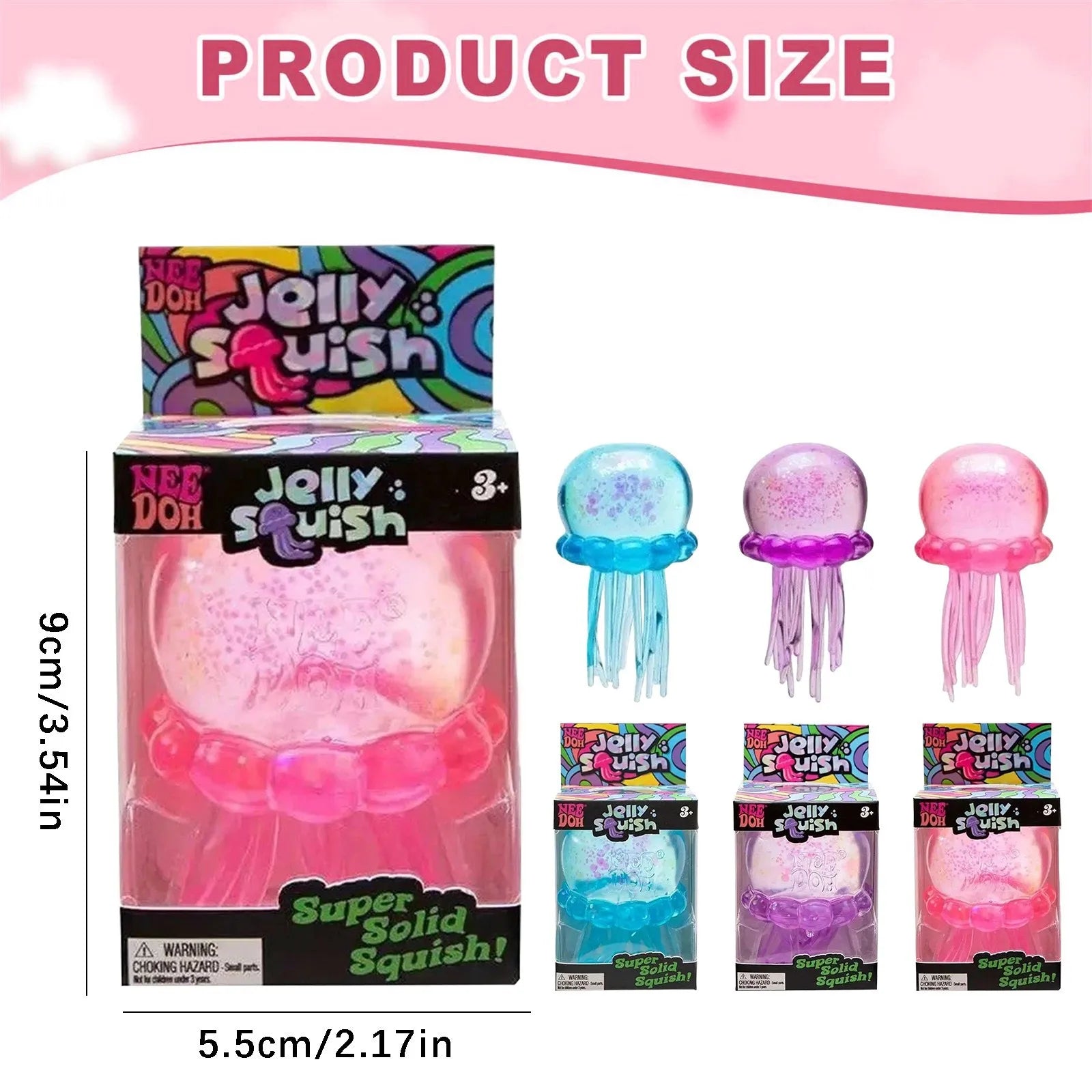 Nee Doh Schylling Jellyfish Squishy Blind Box Random Color Soft Squeeze Sensory Toy Cute Stress Relief Relaxing Toy