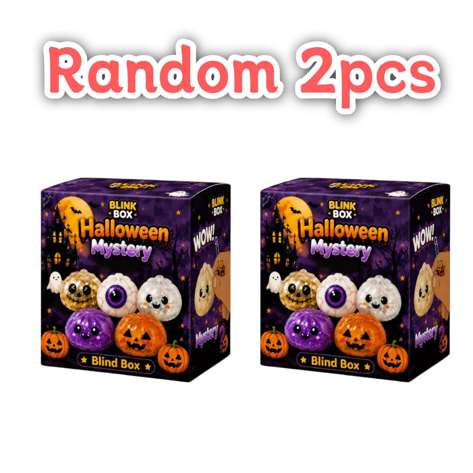 Halloween Theme Blind Box Dumpling Squishy Stress Ball Soft Pinch ASMR Sensory Stress Relief Toys Squeeze Release Anxiety Gift