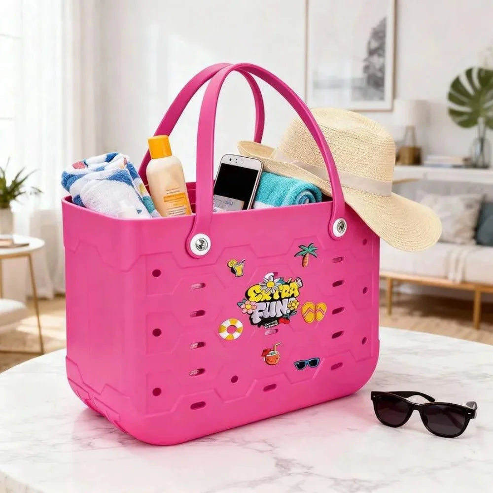 Oversized Large Capacity Beach Bag EVA Rubber Travel Picnic Storage Women's Shopping Handbag Children's Swimming Bag