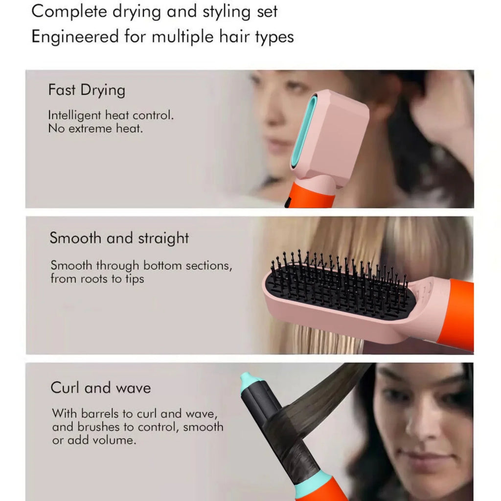 6 In 1 Hair Styler New Smooth Hair Dryer For Hair 6 in 1 hair styler With Curling Barrel Hot Air Brush Styling Tool MultiStyler