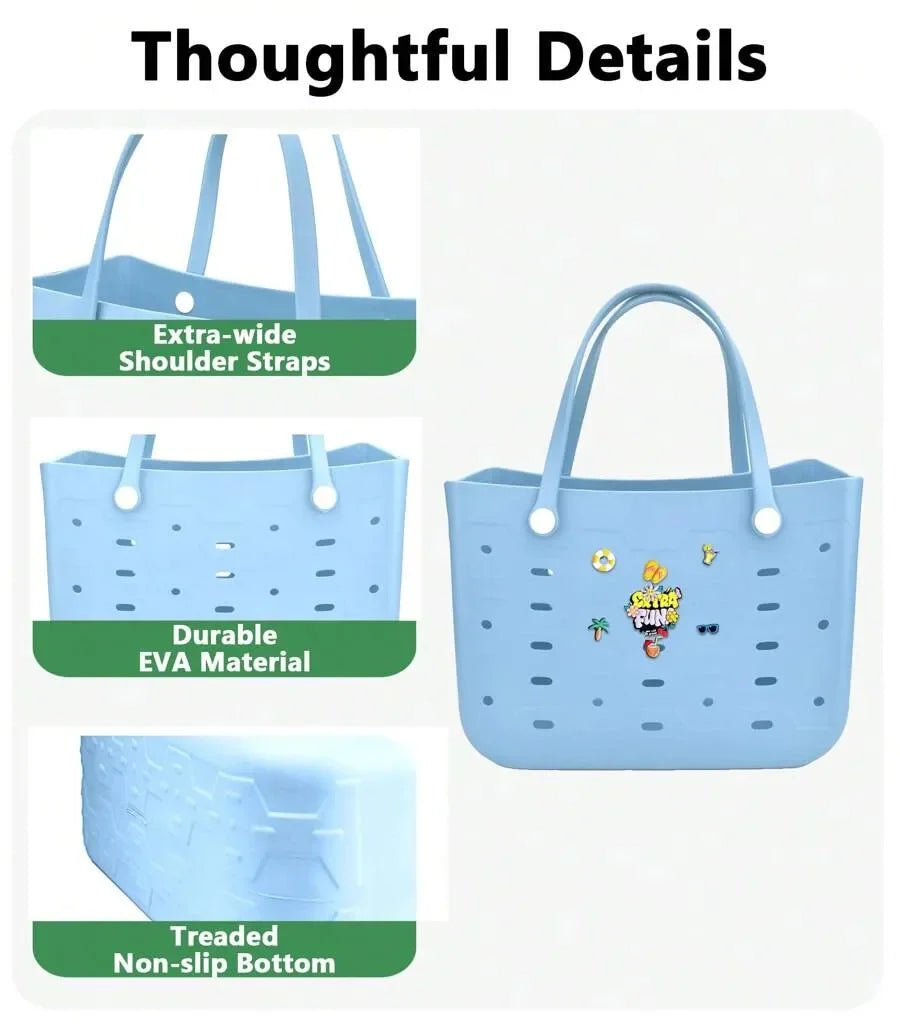 Oversized Large Capacity Beach Bag EVA Rubber Travel Picnic Storage Women's Shopping Handbag Children's Swimming Bag