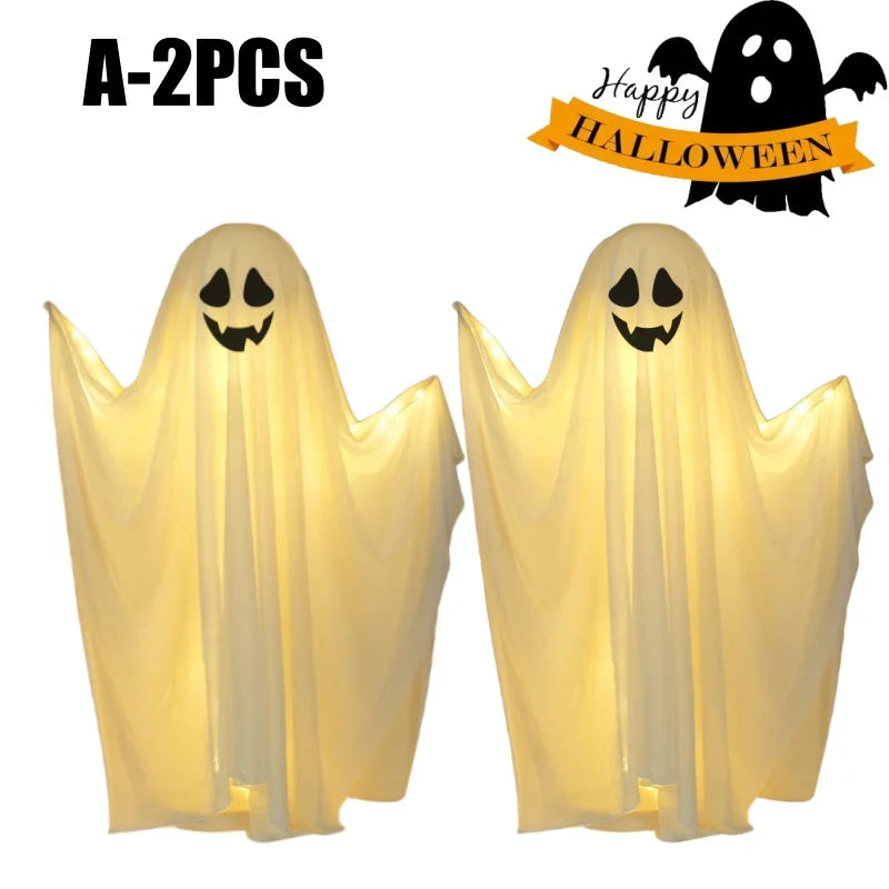 85/165CM Life-Size Scary Standing Ghost Glow-in-the-Dark Outdoor Halloween Decoration for Front Door Garden Haunted House