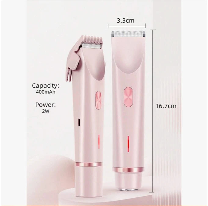 Women's Bikini Trimmer, Dual Head Ladies Hair Removal Trimmer With Ceramic Blades And Type-C Charging Port, Suitable For Women's Intimate Area, Underarms, Legs, Arms And Face
