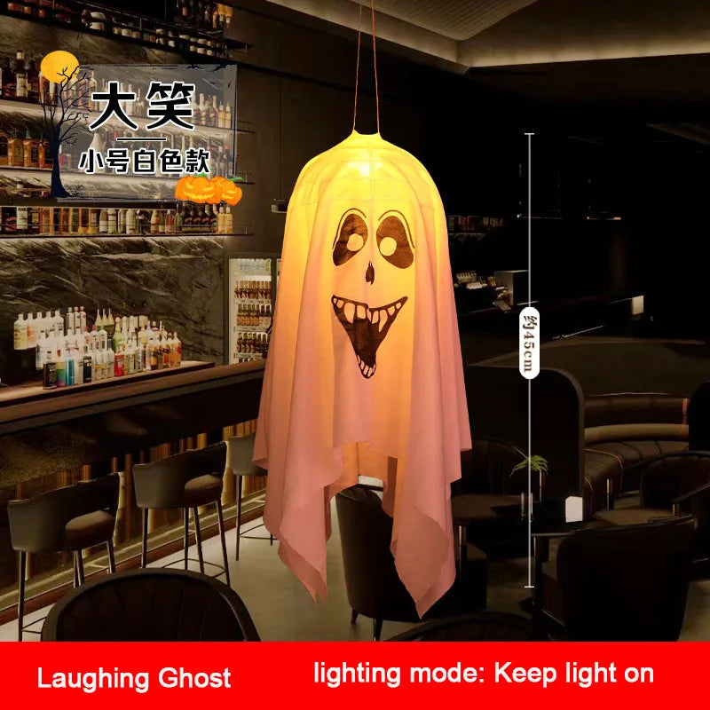 2026 LED Glow Ghost Party Halloween Decoration for Home Indoor Outdoor Haunted House Bar Hanging Horror Props with Lights