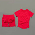 2 Pieces Sports Sets Short Sleeve Seamless Yoga Top Fitness Set Women Workout Running Sports Shorts Gym Suit