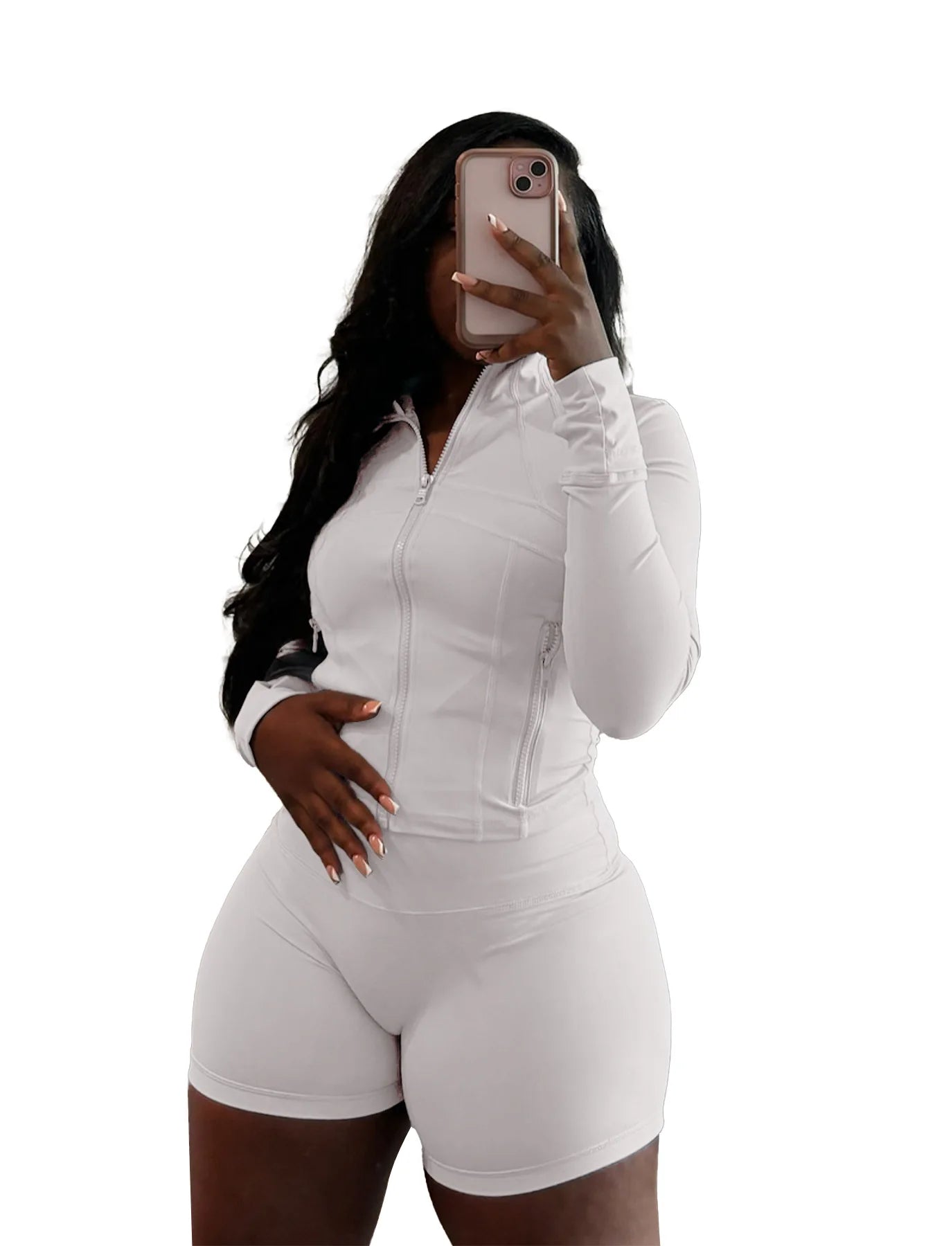Fall Siold Bodycon Zipper Crop Top Women Tracksuits Sets+Trousers Women Black Gray 2 Two Pieces Matching Leggings Shorts Suits
